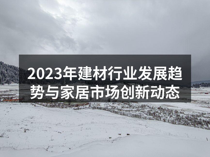 2023年建材行业发展趋势与家居市场创新动态